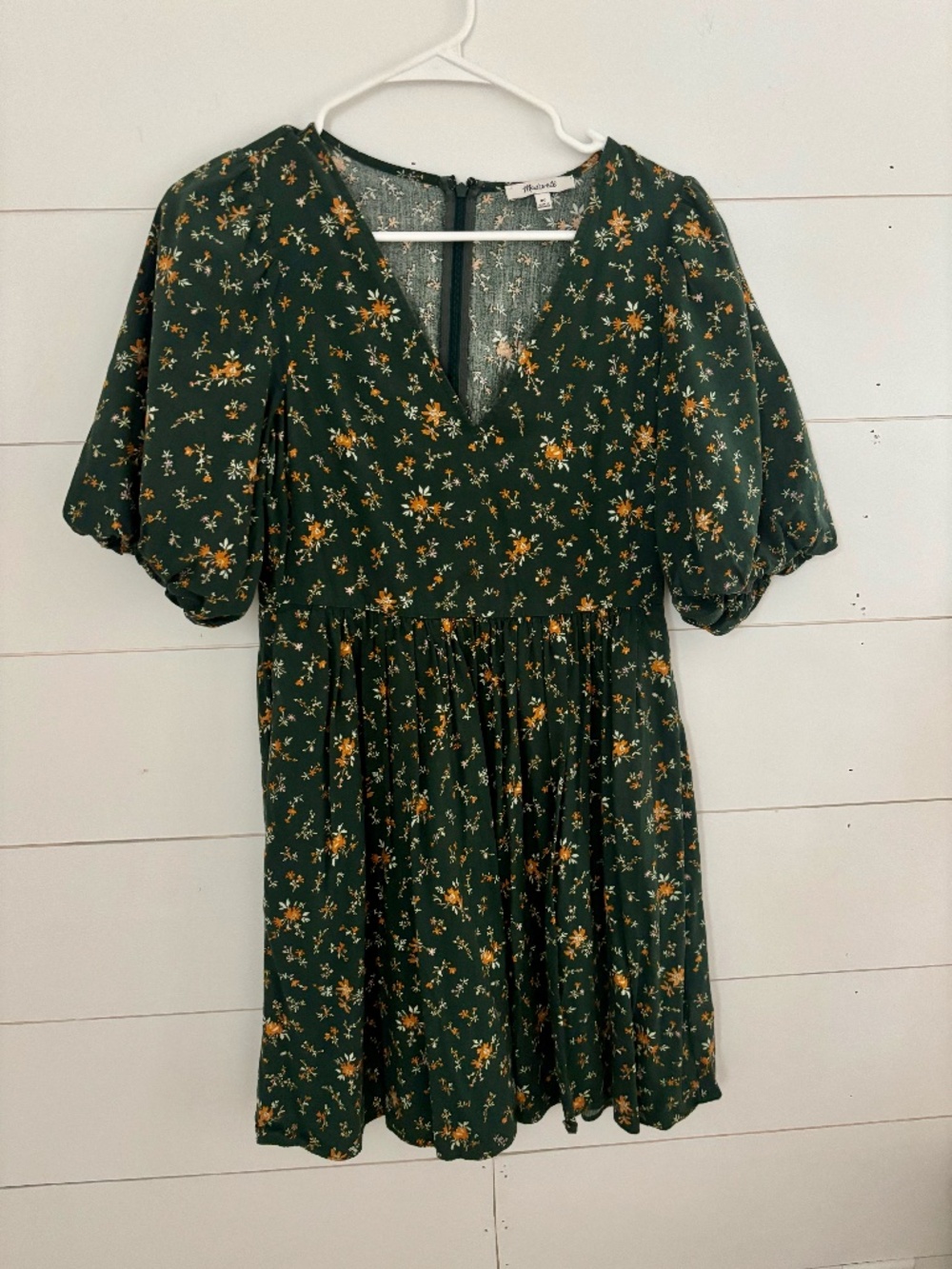 Madewell Poplin V-Neck Dress